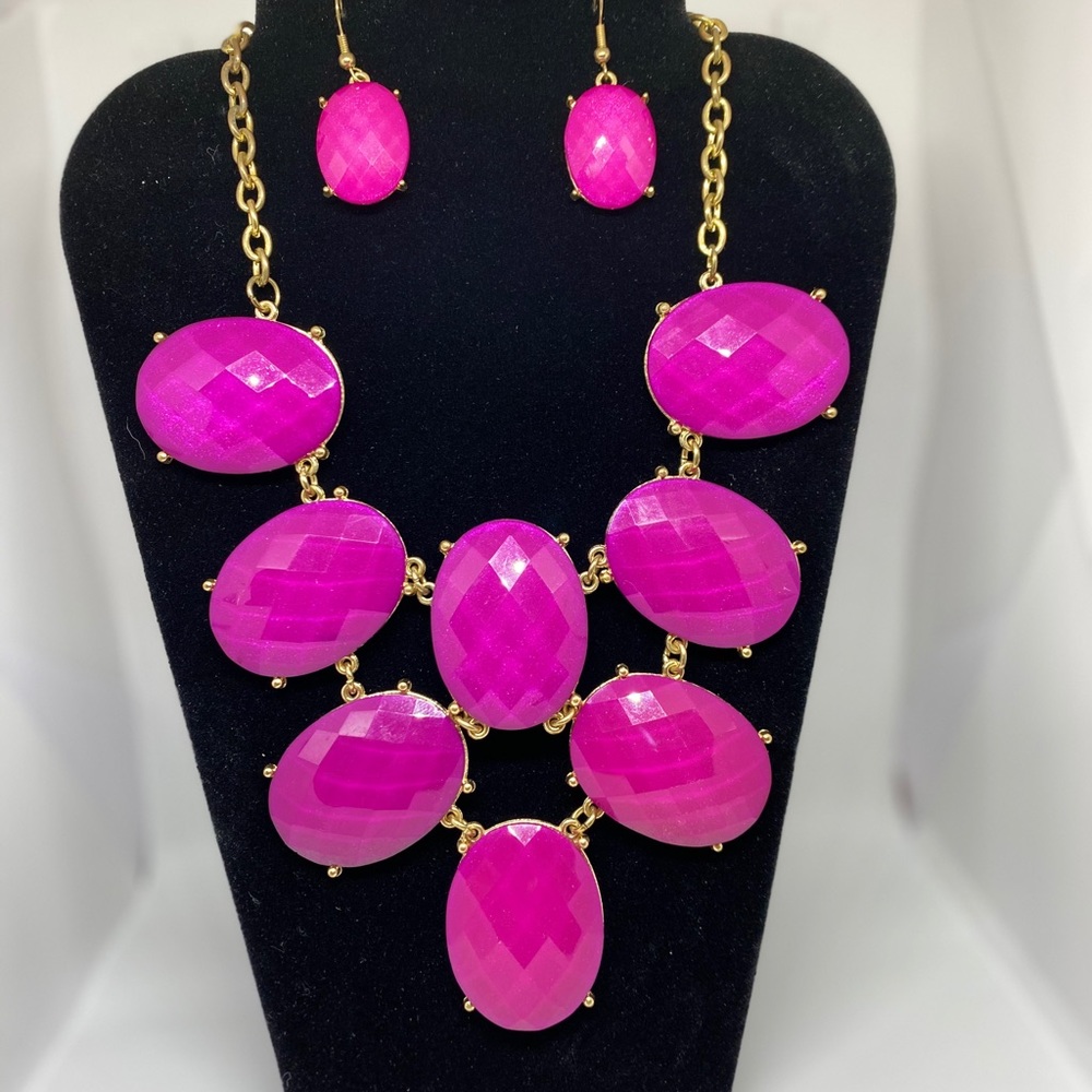 Pink Necklace and Earring set